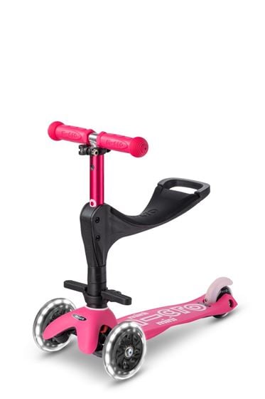 Bilde av UTGÅTT! Micro Mini 3-i-1 Deluxe LED Sparkesykkel Barn, Pink