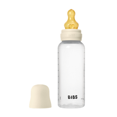 Bilde av Bibs Tåteflaske, 270ml Medium Flow Latexsmokk, Ivory