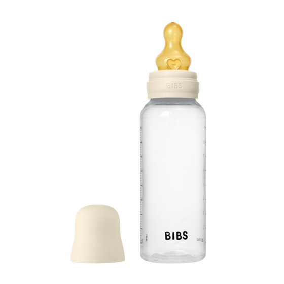 Bilde av Bibs Tåteflaske, 270ml Medium Flow Latexsmokk, Ivory