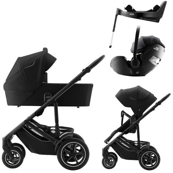 Bilde av Britax Smile 5Z Barnevogn med Bilstol Baby-Safe Pro og base - Classic Space Black