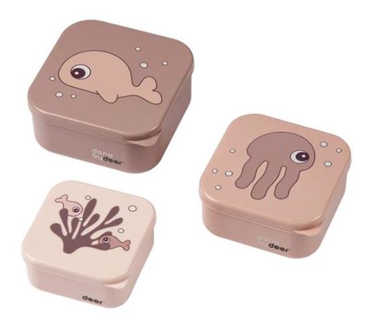 Bilde av UTGÅTT! Done by Deer Snackboks Sett Sea Friends Powder - 3 stk Matbokser til Barn