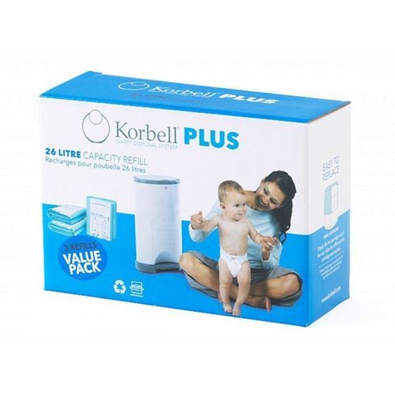 Bilde av Korbell Bleiepose refill til PLUS Bleiebøtte (XL) 3pack