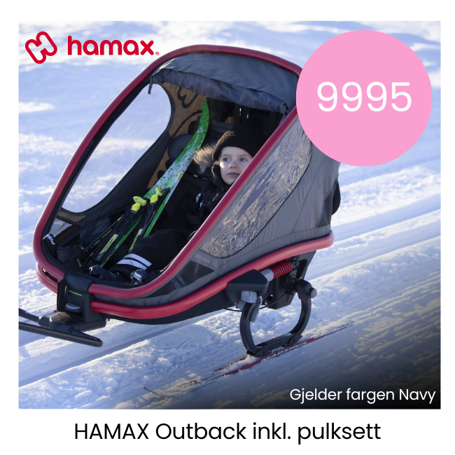 Skaff deg Hamax Outback Sykkelvogn inkl. pulk til kun 9995!