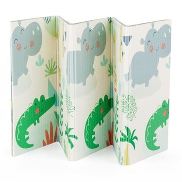 Bilde av PETITE&MARS Dobbeltsidig Foldbar Lekematte - Campy Jungle&Hexagon