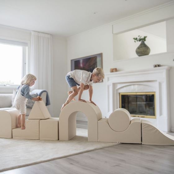 Bilde av Sagababy Soft Play Motorikkbane XL Lux, Beige Kunstskinn