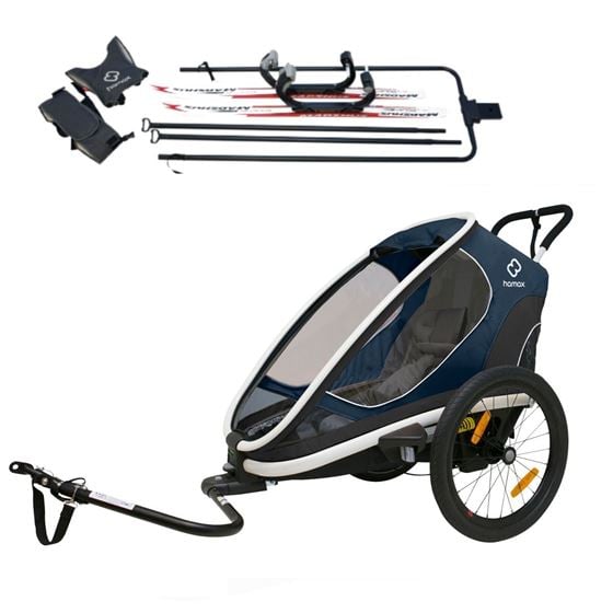 Bilde av Hamax Outback One, Skivogn og Sykkelvogn, Navy (med skisett)