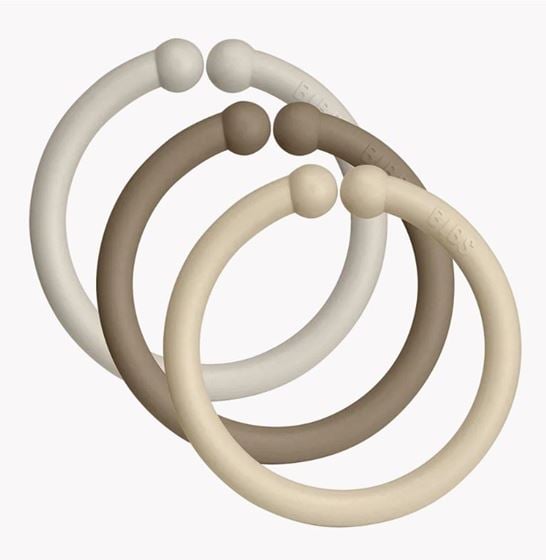 Bilde av Bibs Loops - 12pk Babyleke og Smokklenke, Sand Mix