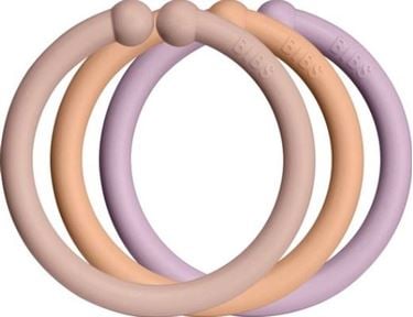 Bilde av Bibs Loops - 12pk Babyleke og Smokklenke, Peach-Mix
