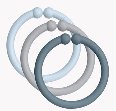 Bilde av Bibs Loops - 12pk Babyleke og Smokklenke, Blue-Mix