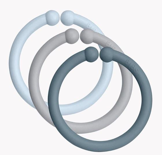 Bilde av Bibs Loops - 12pk Babyleke og Smokklenke, Blue-Mix