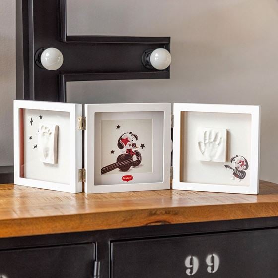 Bilde av Tiny Love Gipsavstøp, Dobbel gipsavsøping + Bilderamme, Hvit