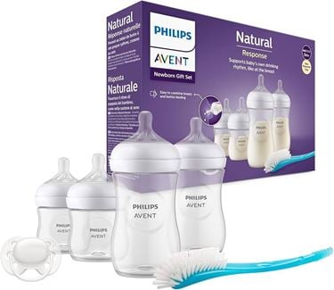 Bilde av Philips Avent Tåteflaske Startsett - 4x Natural + Smokk + Børste