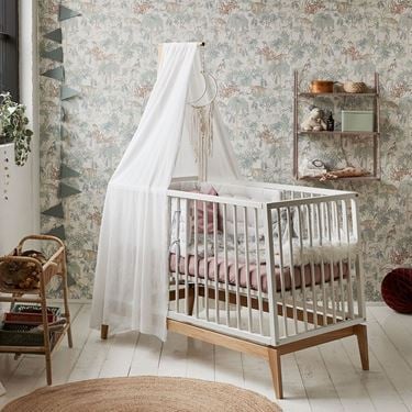 Bilde av Leander Luna babyseng, 120x60 cm, Hvit/Eik inkl. madrass