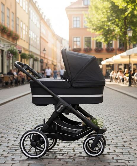 Bilde av Sagatroll Universal Refleksstropp til Barnevogn, Sort/Grå