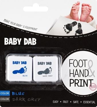 Bilde av BabyDab Hånd & Fotavtrykk, 2 stk Blå/Grå