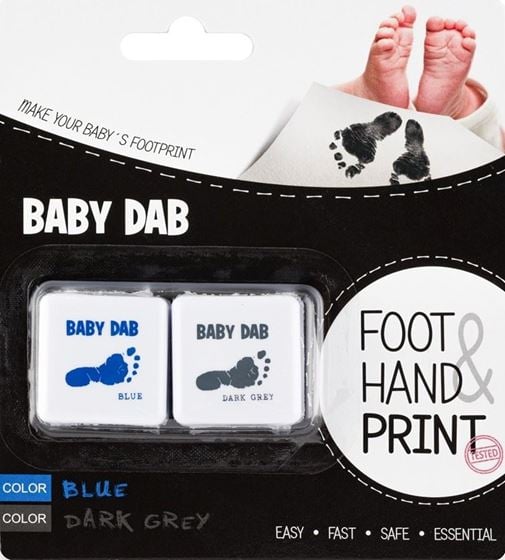 Bilde av BabyDab Hånd & Fotavtrykk, 2 stk Blå/Grå