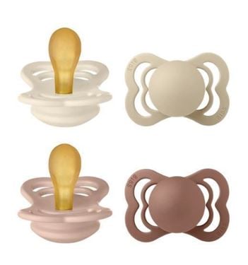Bilde av Bibs Smokker, 4stk Supreme, Ivory/Vanilla/Blush/Woodchuck, Silicon - Size 2