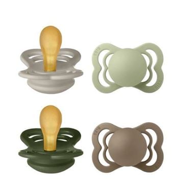 Bilde av Bibs Smokker, 4stk Supreme, Sand/Sage/Hunter Green/Dark Oak, Silicon - Size 2
