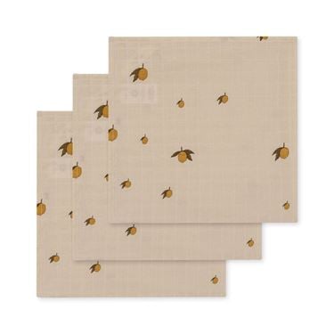 Bilde av Kongens Sløjd Musselinkluter GOTS, 3pk Sitron