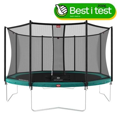 Bilde av KAMPANJE - BERG Favorit Trampoline inkl. sikkerhetsnett. 430cm, Grønn