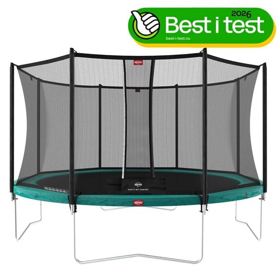 Bilde av KAMPANJE - BERG Favorit Trampoline inkl. sikkerhetsnett. 430cm, Grønn
