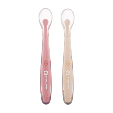 Bilde av Petite&Mars Barneskje - 2 stk Silikonskjeer Rose/Sand