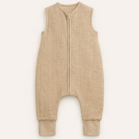 Bilde av Sagababy Nattpose med ben, Beige Musselin, 0-18mnd