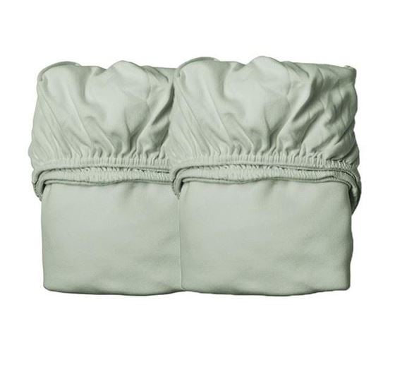 Bilde av Leander Laken til Babyseng 60x120cm, Stretch, 2pk Grønn