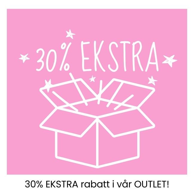 Få 30% ekstra rabatt på alle varer i vår outlet!