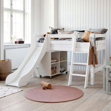 Bilde av Hoppekids Halvhøy Seng med sklie, ECO Luxury, 70x160cm