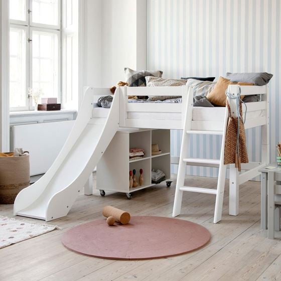 Bilde av Hoppekids Halvhøy Seng med sklie, ECO Luxury, 70x160cm