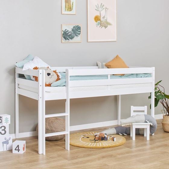 Bilde av Hoppekids Halvhøy Seng, Eco Comfort, 90x200cm, Hvit
