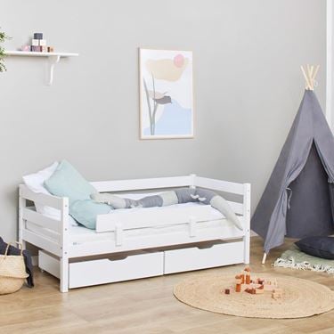 Bilde av Hoppekids Juniorseng, ECO Comfort, 70x160cm med skuffer og sengehest