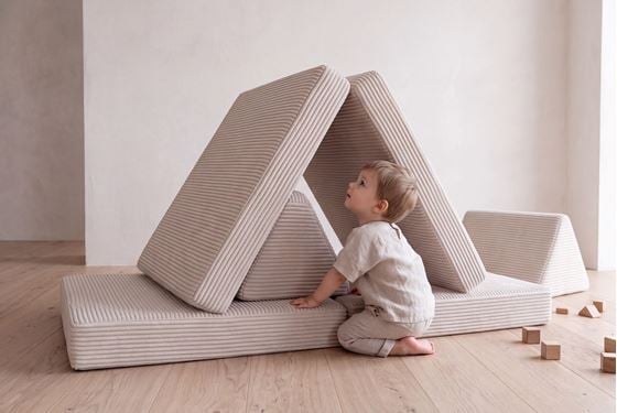 Bilde av Sagababy Soft Play Lekesofa, Kordfløyel Beige